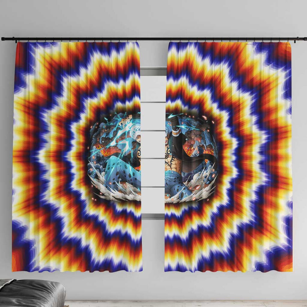 One Piece Fractal Explosion Trafalgar Law Window Curtain Fractal Explosion Style
