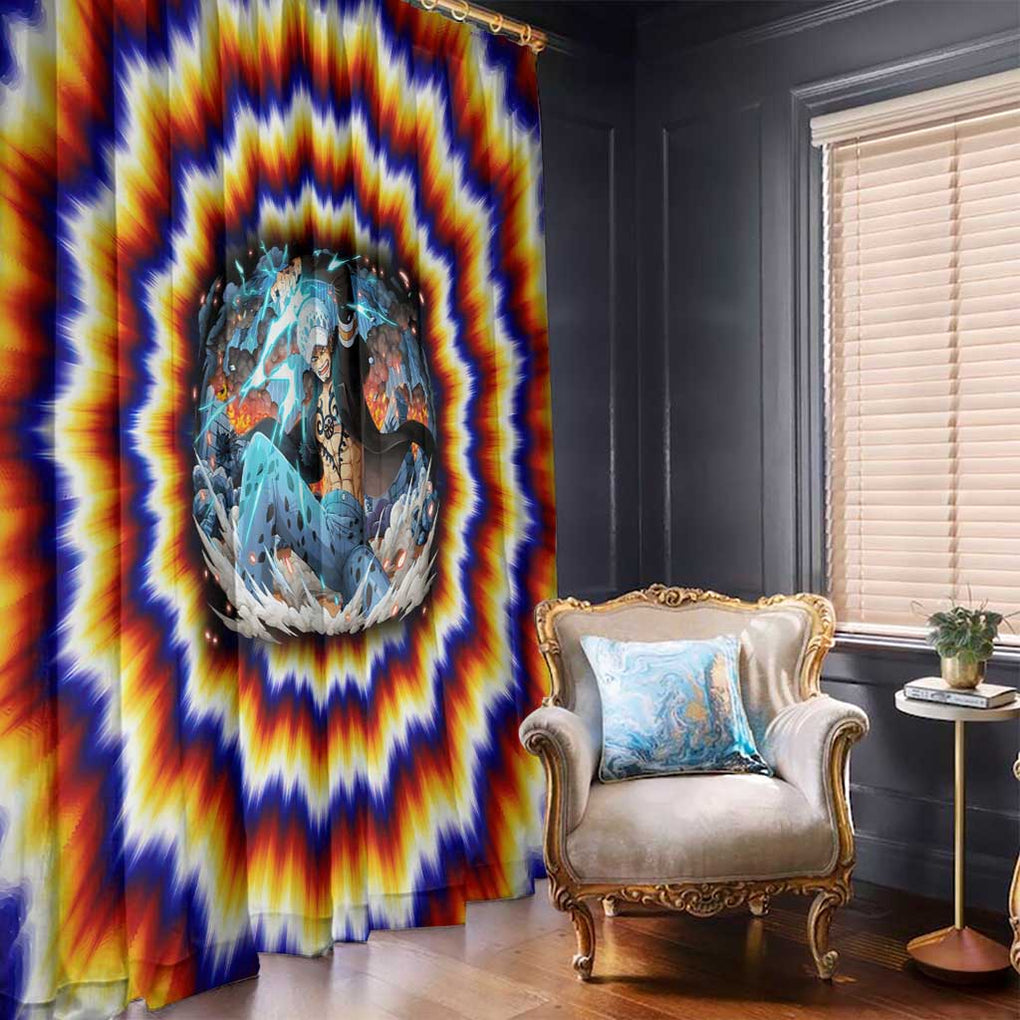 One Piece Fractal Explosion Trafalgar Law Window Curtain Fractal Explosion Style