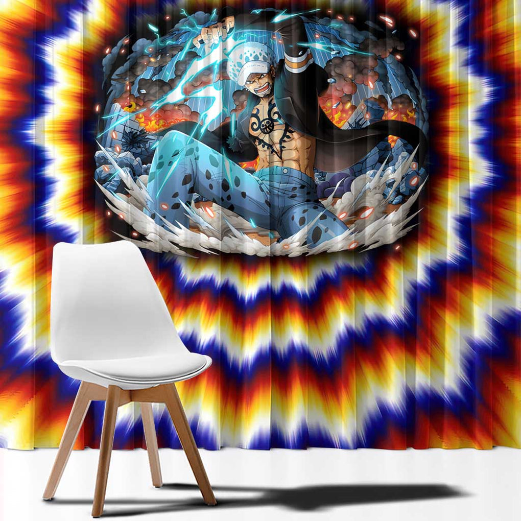 One Piece Fractal Explosion Trafalgar Law Window Curtain Fractal Explosion Style