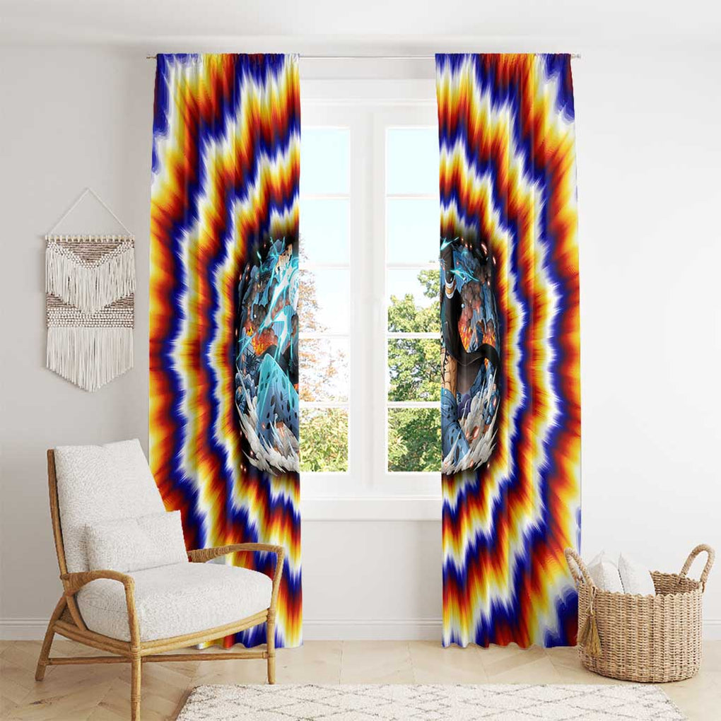 One Piece Fractal Explosion Trafalgar Law Window Curtain Fractal Explosion Style