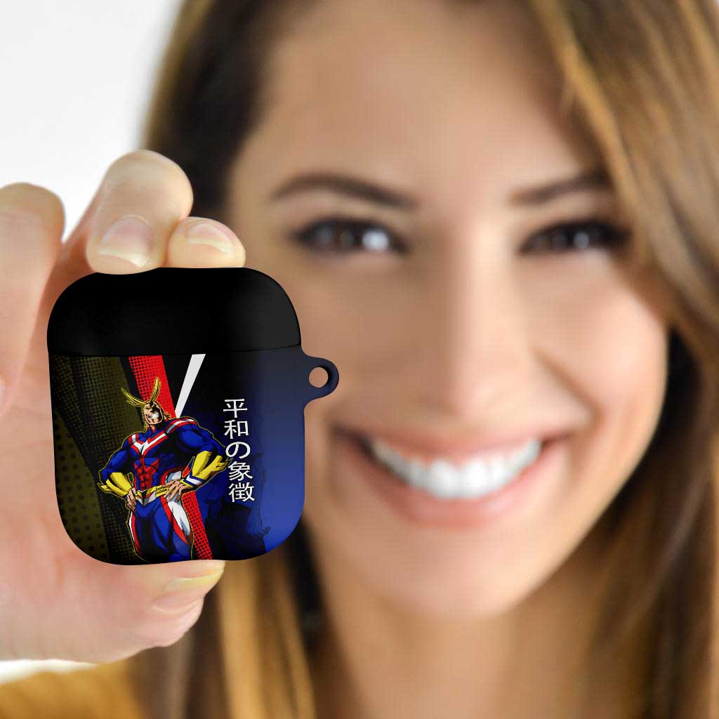 All Might Dual Form AirPods Case Japanese Comic Book Style