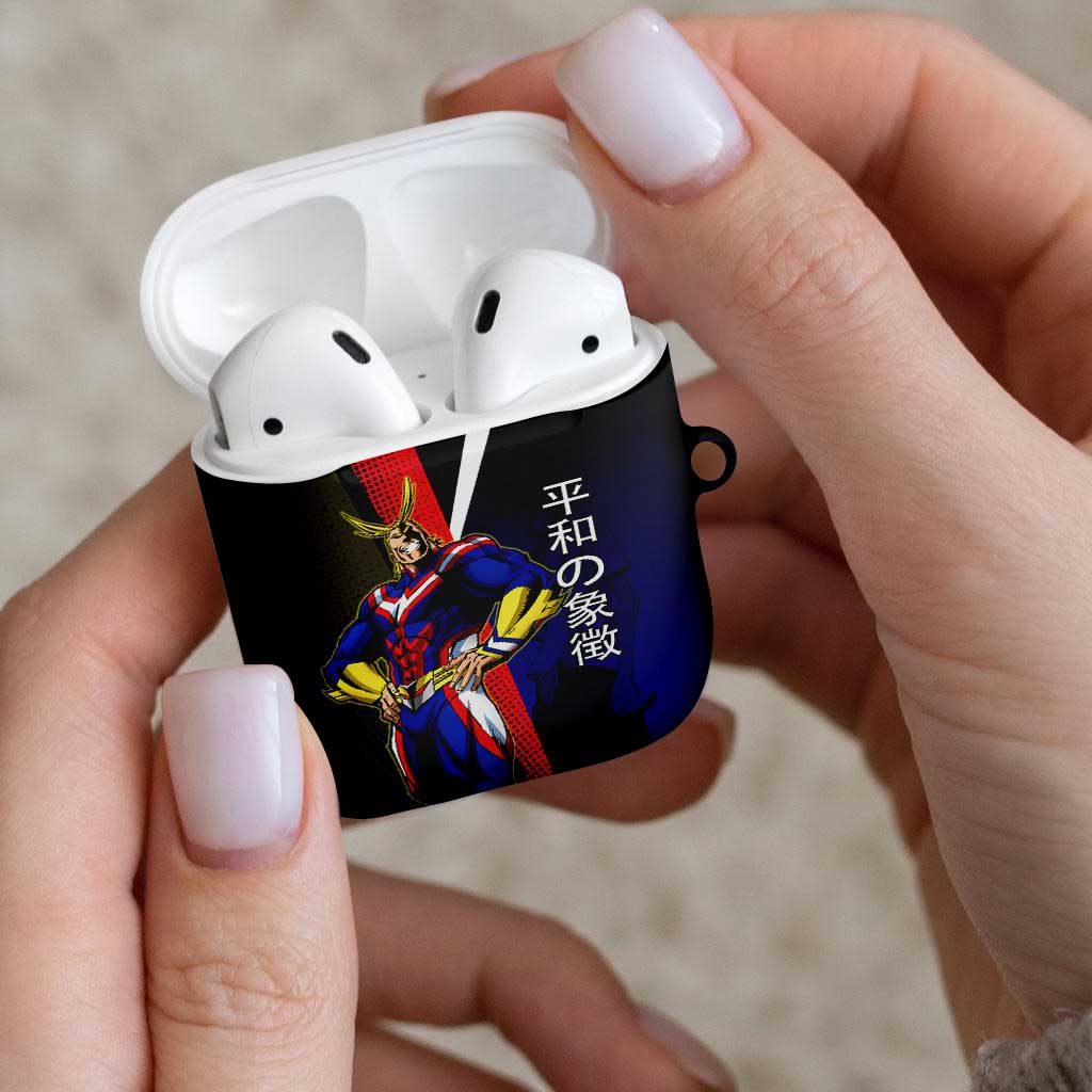 All Might Dual Form AirPods Case Japanese Comic Book Style