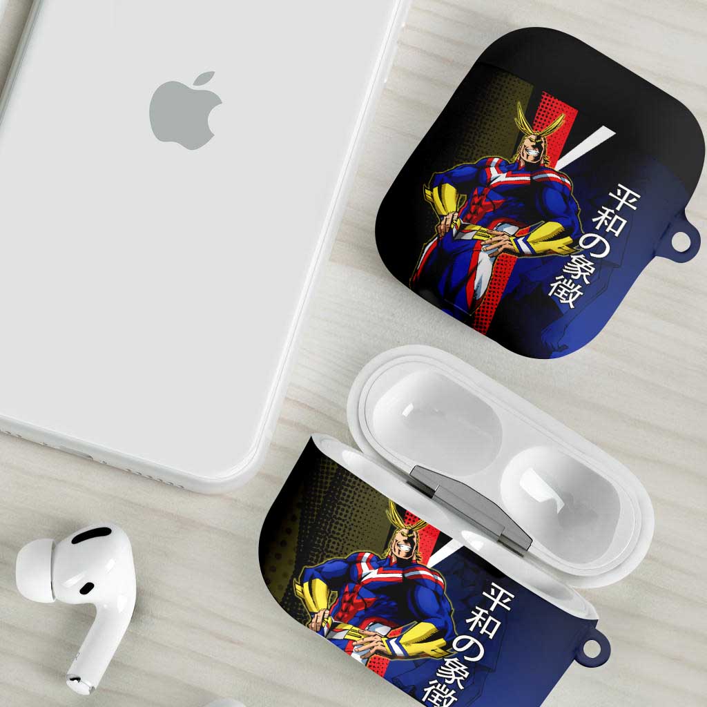 All Might Dual Form AirPods Case Japanese Comic Book Style