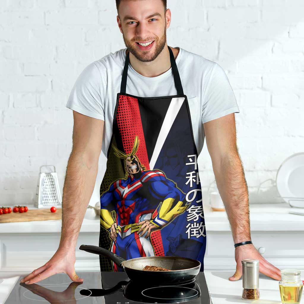 All Might Dual Form Apron Japanese Comic Book Style