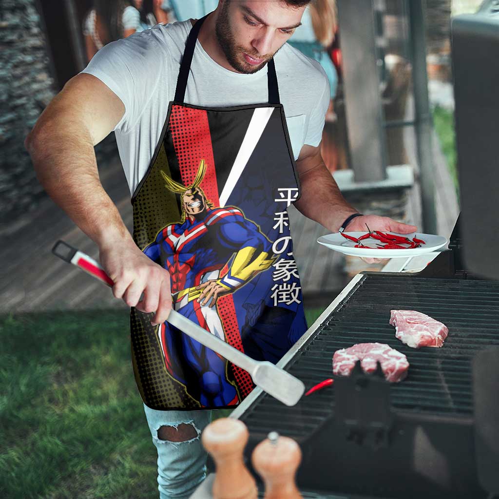 All Might Dual Form Apron Japanese Comic Book Style