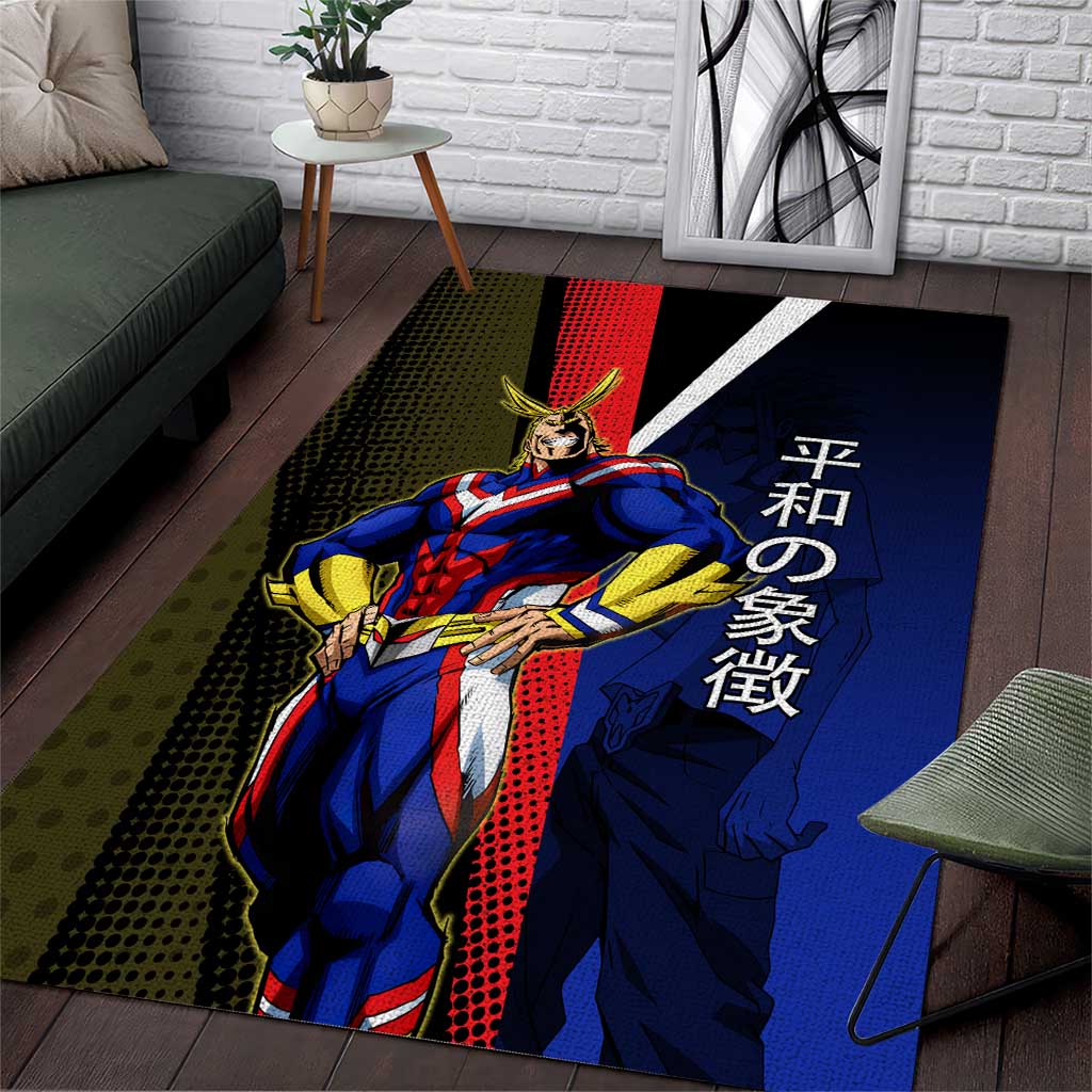 All Might Dual Form Area Rug Japanese Comic Book Style