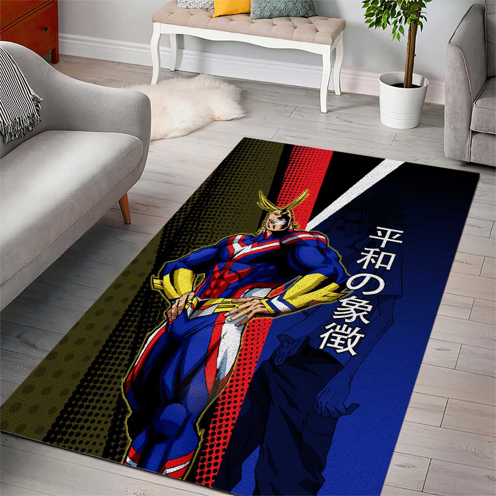 All Might Dual Form Area Rug Japanese Comic Book Style