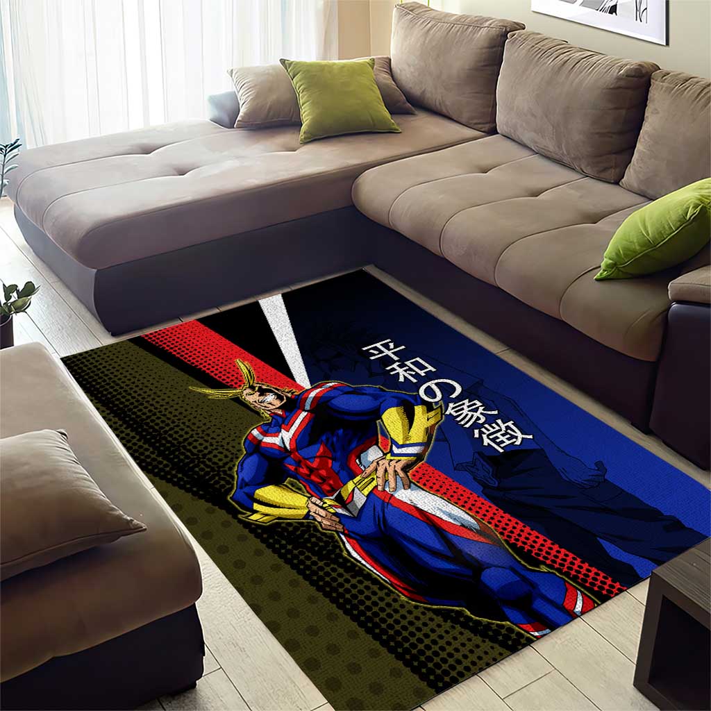 All Might Dual Form Area Rug Japanese Comic Book Style