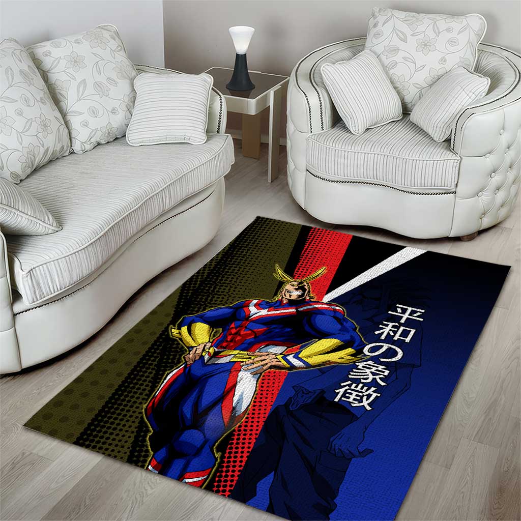 All Might Dual Form Area Rug Japanese Comic Book Style