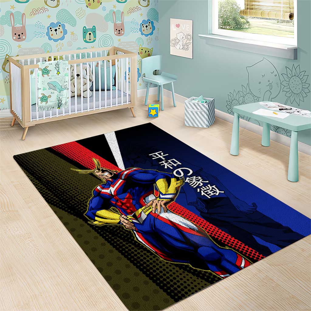 All Might Dual Form Area Rug Japanese Comic Book Style