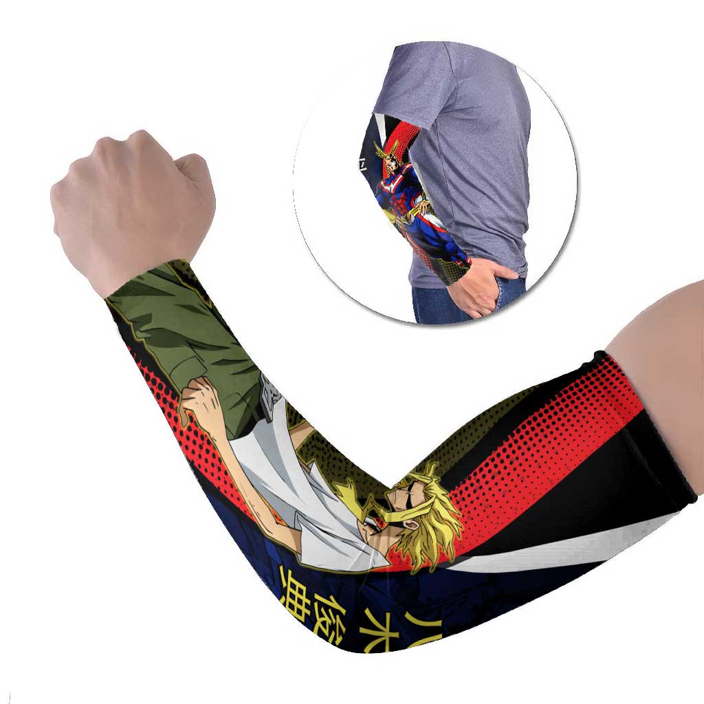 All Might Dual Form Arm Sleeves Japanese Comic Book Style