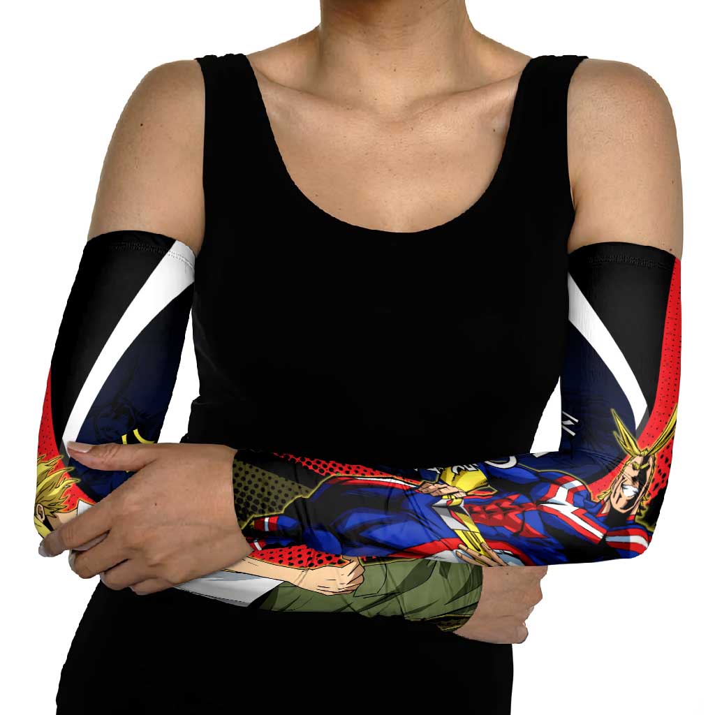 All Might Dual Form Arm Sleeves Japanese Comic Book Style
