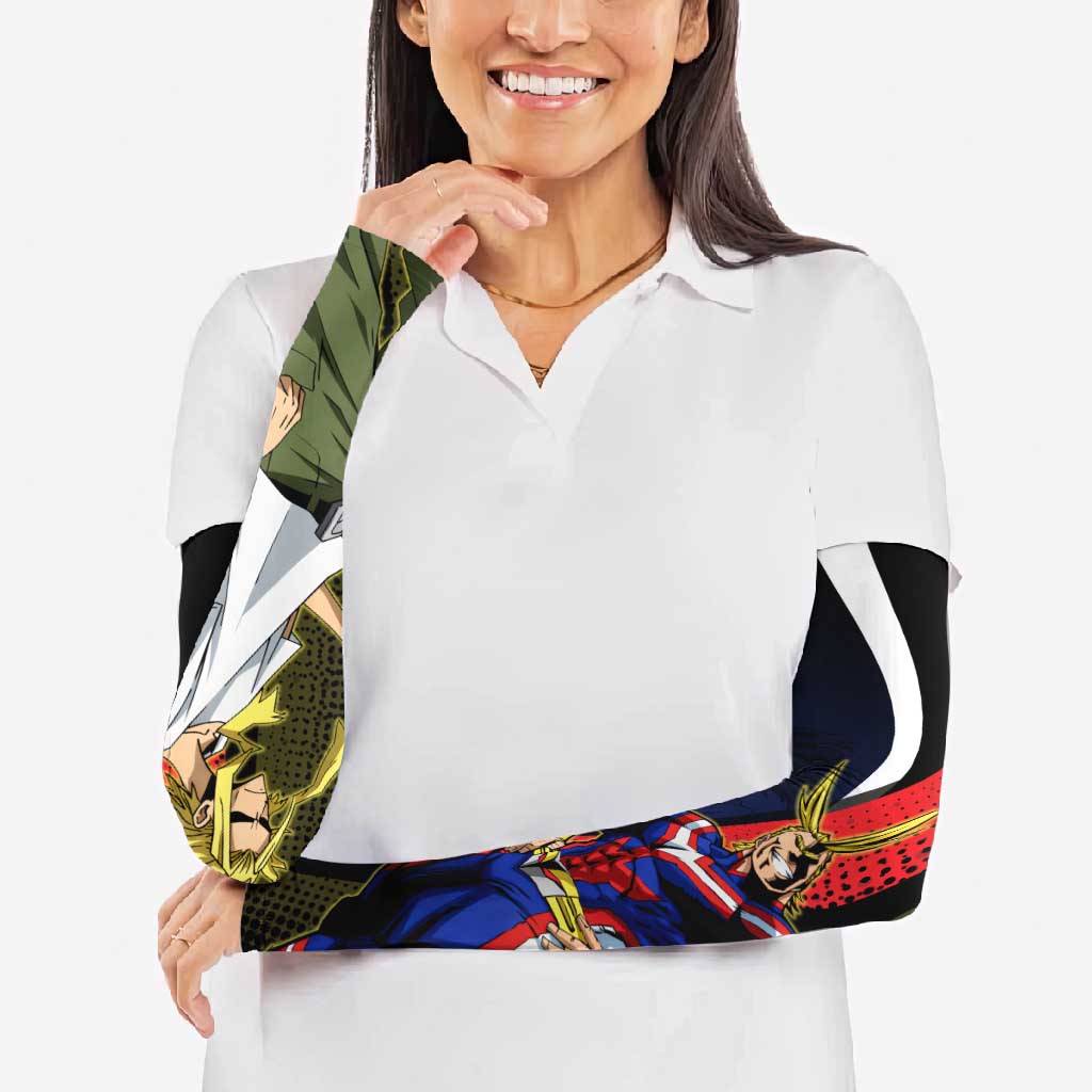 All Might Dual Form Arm Sleeves Japanese Comic Book Style