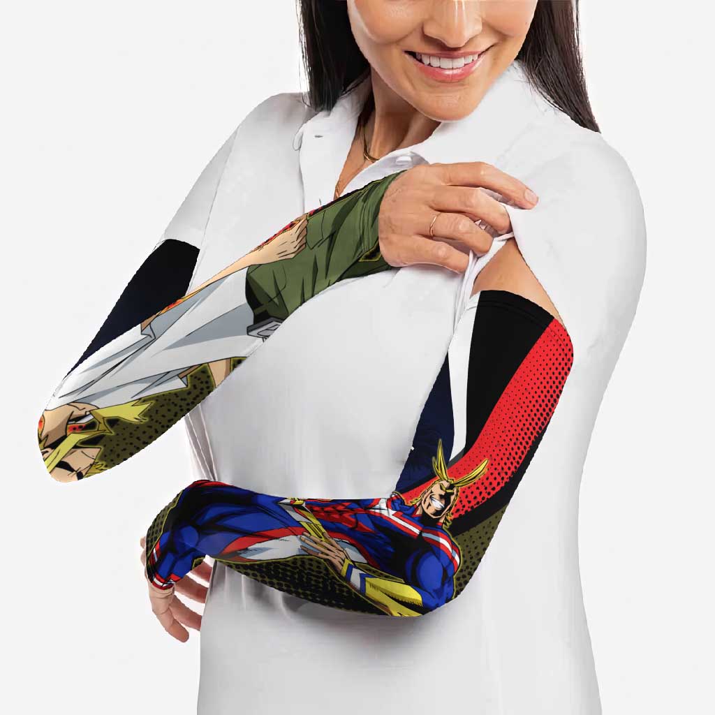 All Might Dual Form Arm Sleeves Japanese Comic Book Style