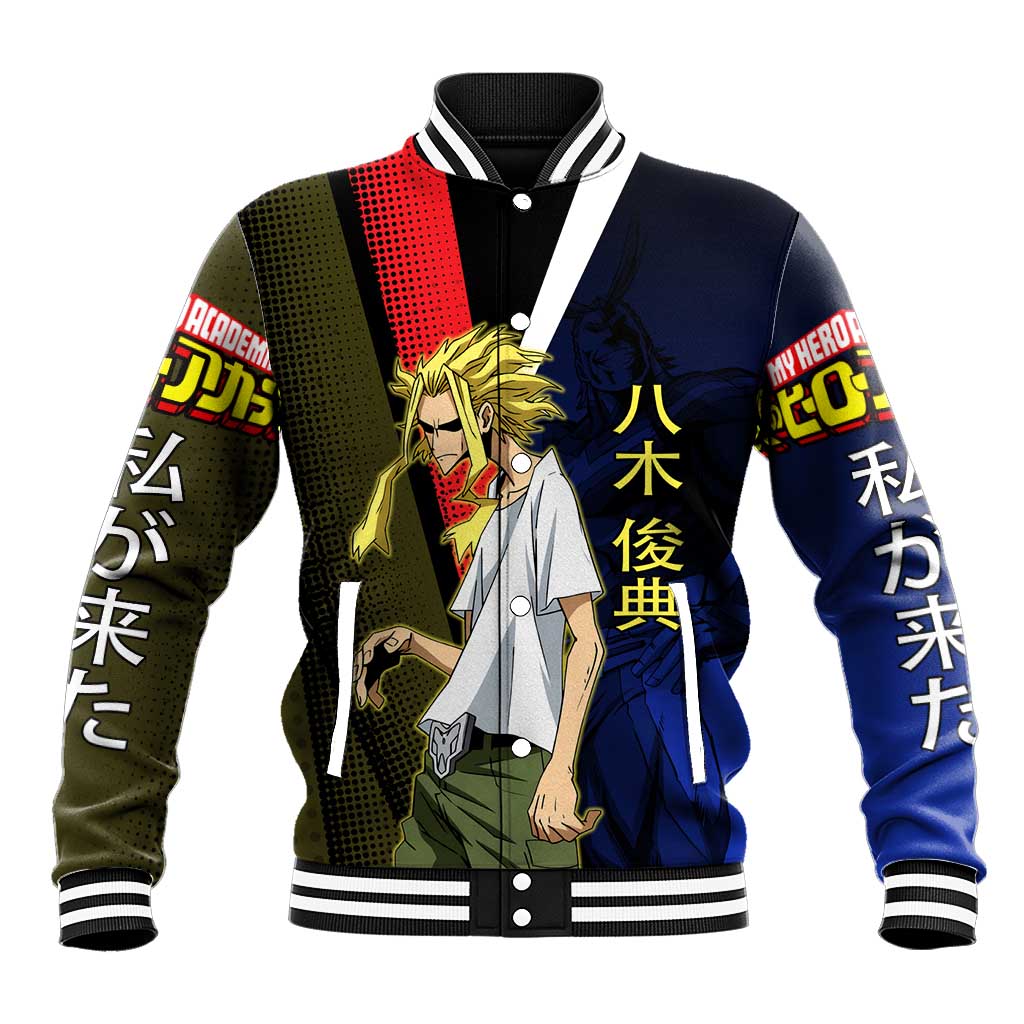 All Might Dual Form Baseball Jacket Japanese Comic Book Style