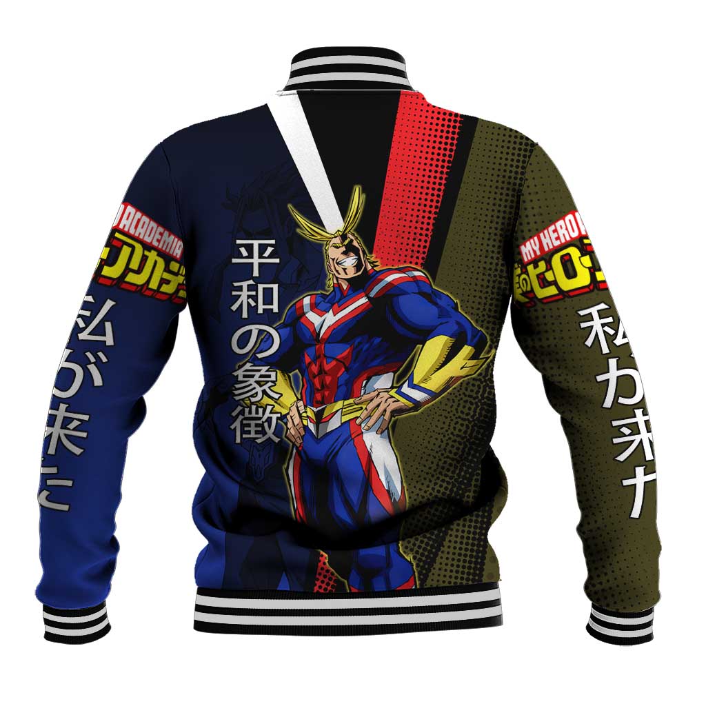 All Might Dual Form Baseball Jacket Japanese Comic Book Style