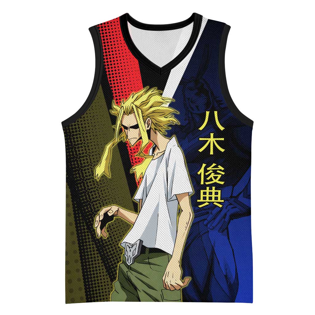 All Might Dual Form Basketball Jersey Japanese Comic Book Style