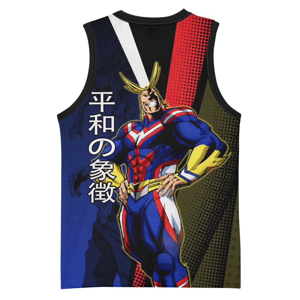 All Might Dual Form Basketball Jersey Japanese Comic Book Style
