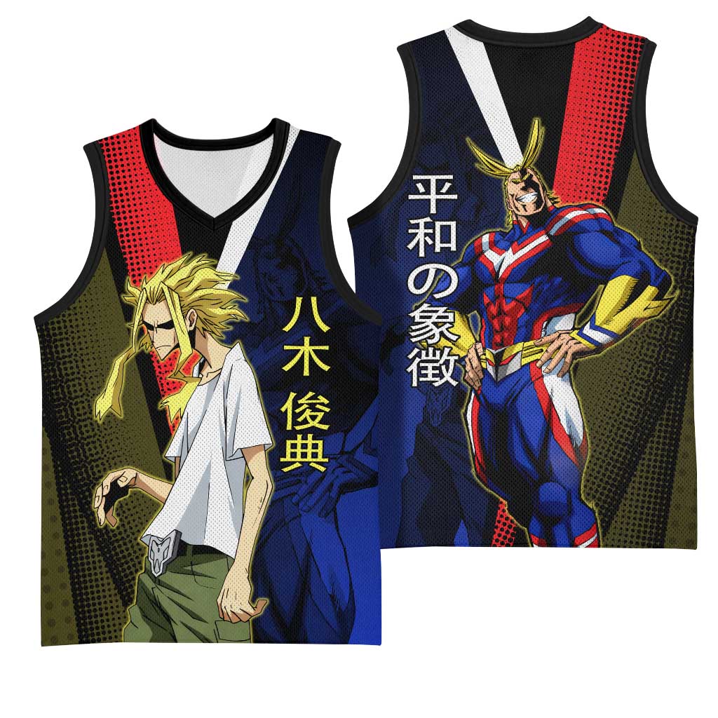 All Might Dual Form Basketball Jersey Japanese Comic Book Style