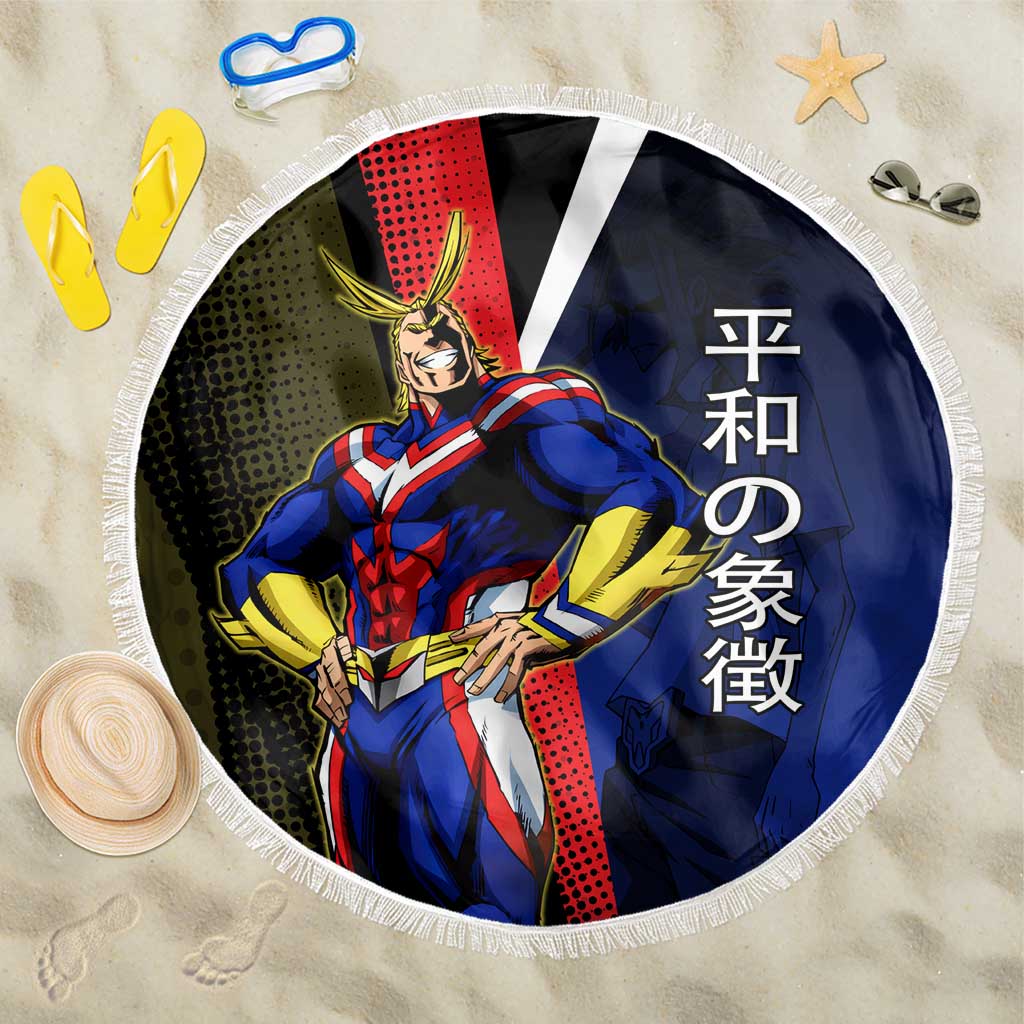 All Might Dual Form Beach Blanket Japanese Comic Book Style