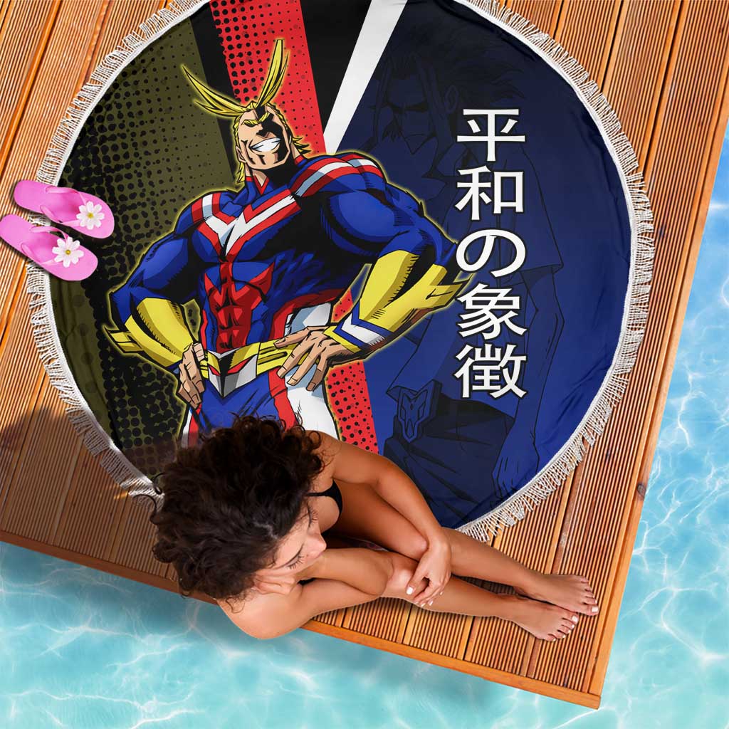 All Might Dual Form Beach Blanket Japanese Comic Book Style