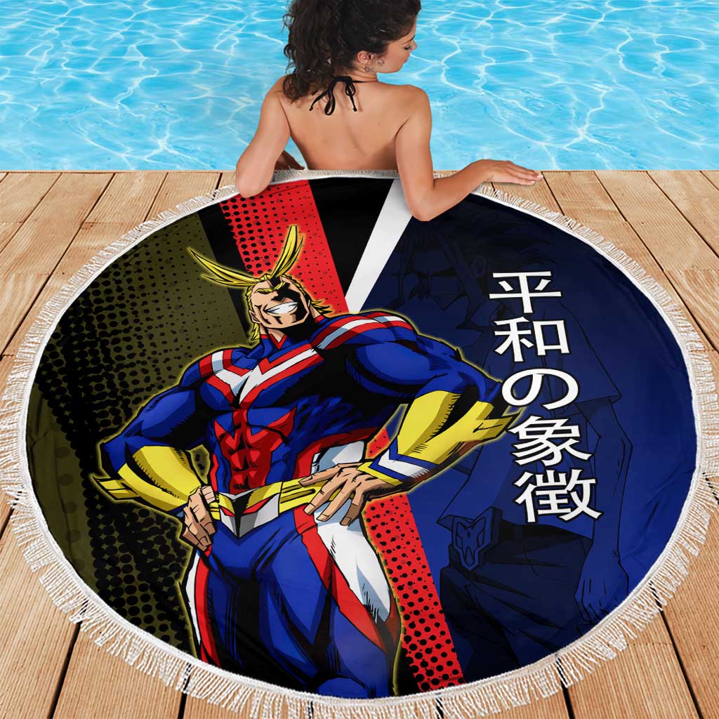 All Might Dual Form Beach Blanket Japanese Comic Book Style