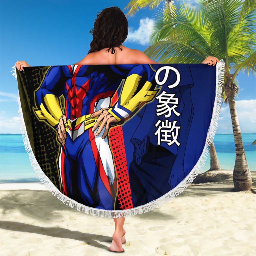 All Might Dual Form Beach Blanket Japanese Comic Book Style