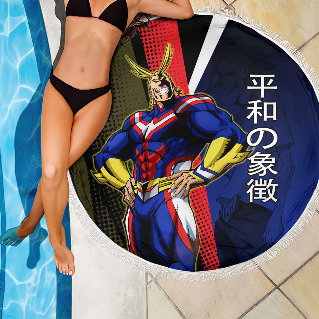 All Might Dual Form Beach Blanket Japanese Comic Book Style