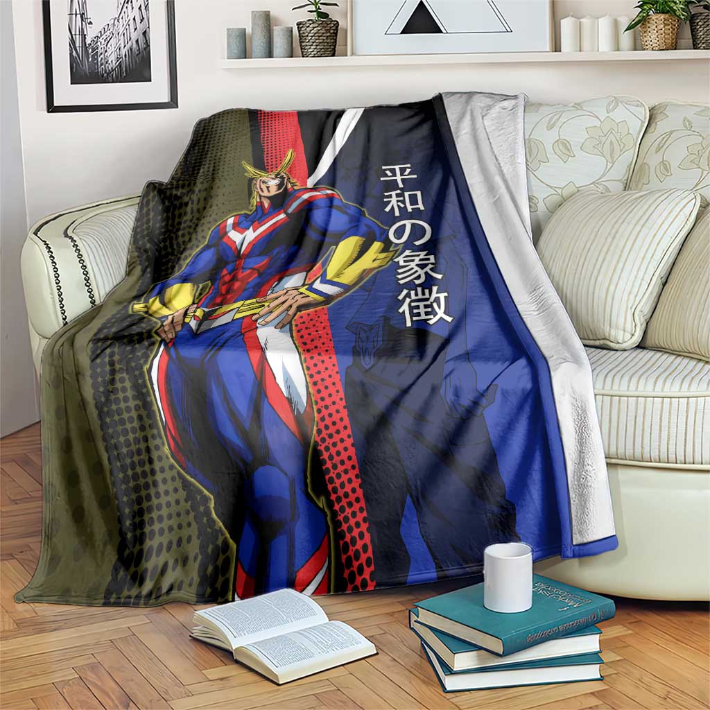 All Might Dual Form Blanket Japanese Comic Book Style