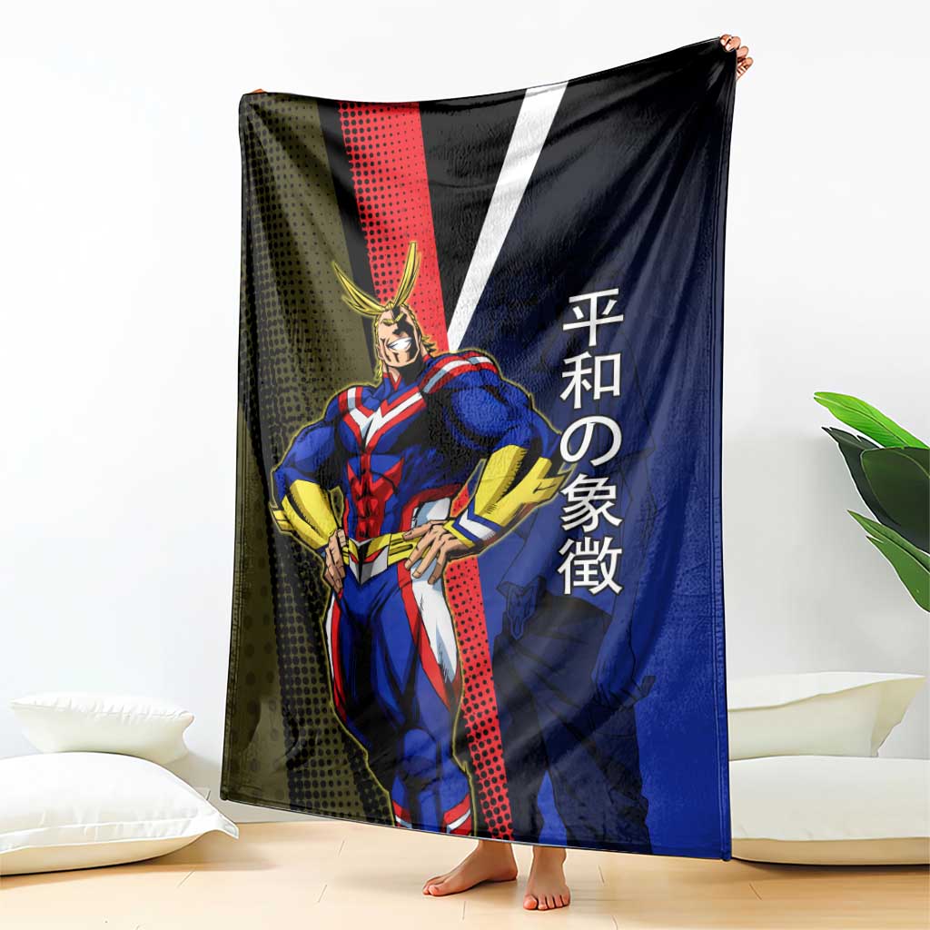All Might Dual Form Blanket Japanese Comic Book Style