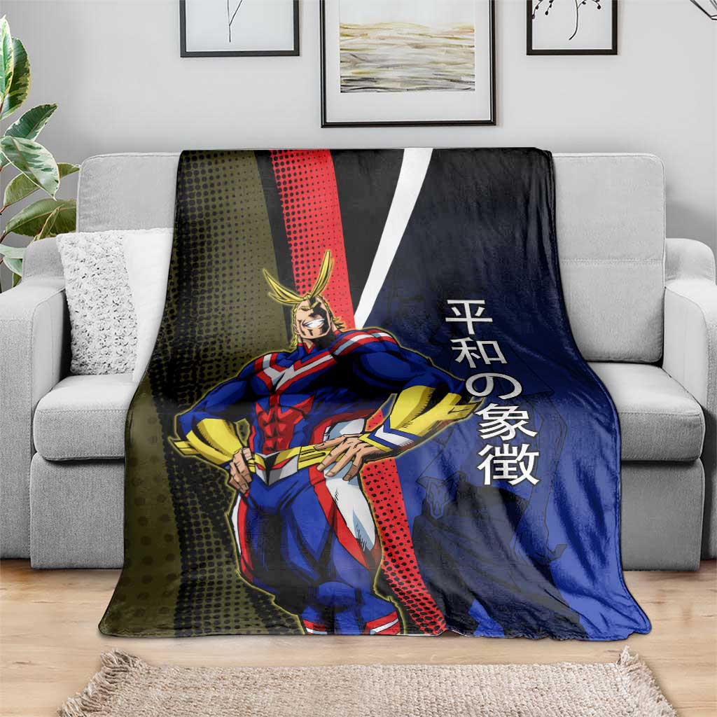 All Might Dual Form Blanket Japanese Comic Book Style
