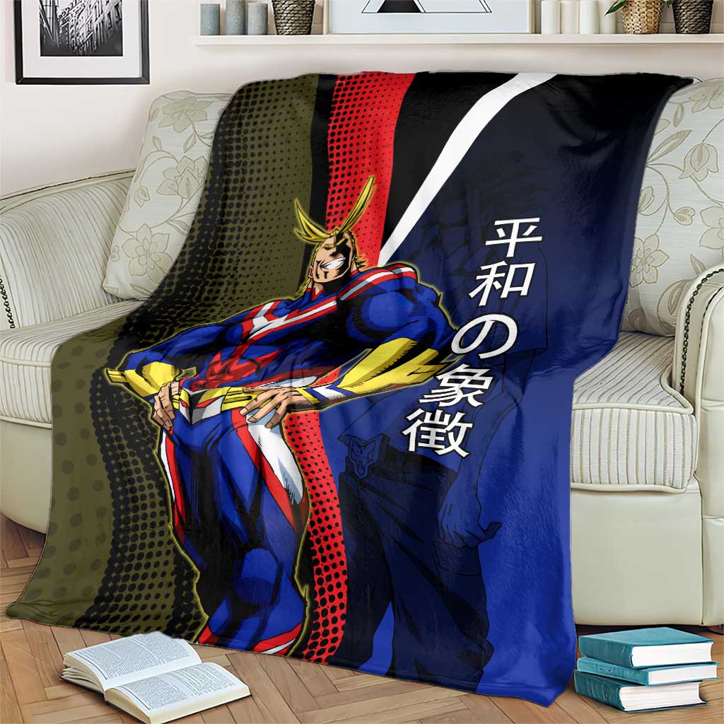 All Might Dual Form Blanket Japanese Comic Book Style