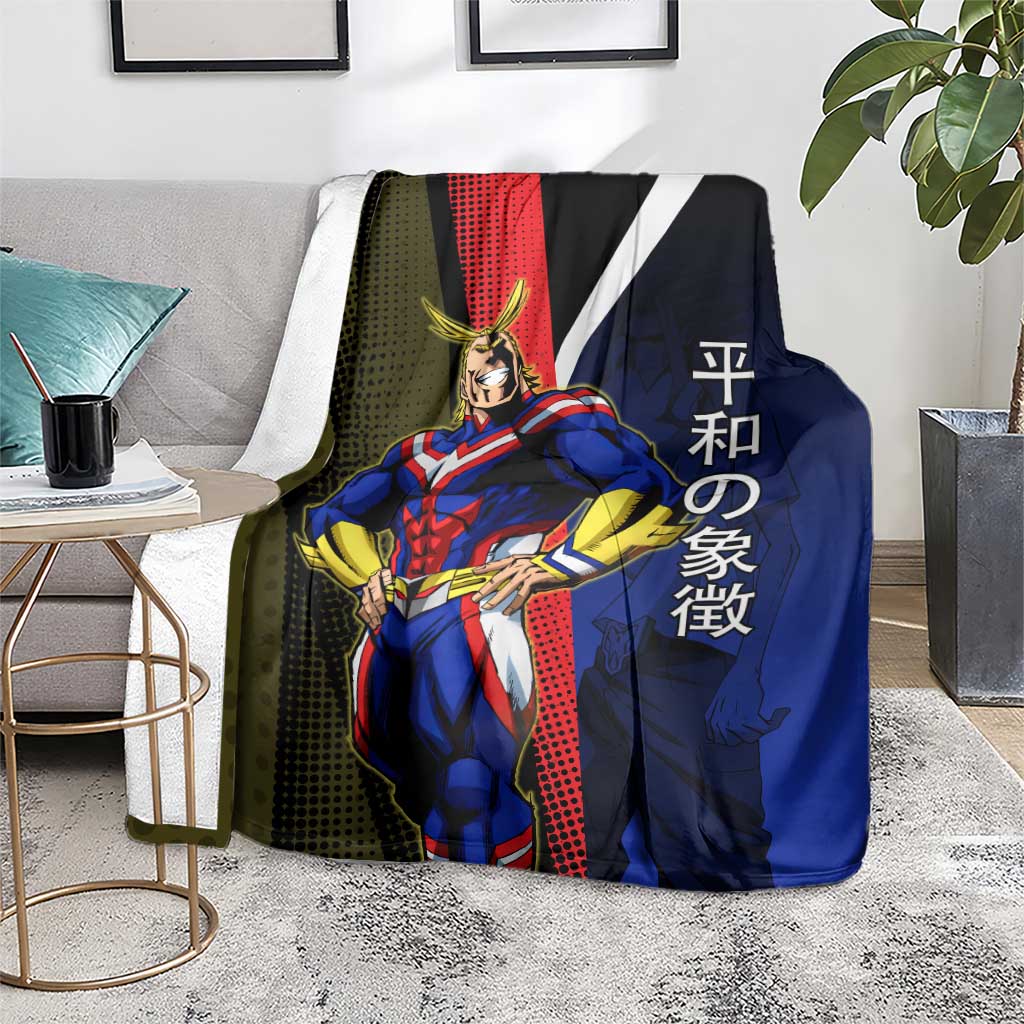 All Might Dual Form Blanket Japanese Comic Book Style