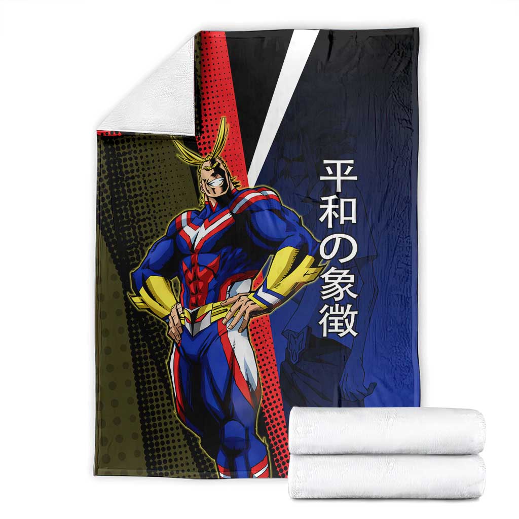 All Might Dual Form Blanket Japanese Comic Book Style