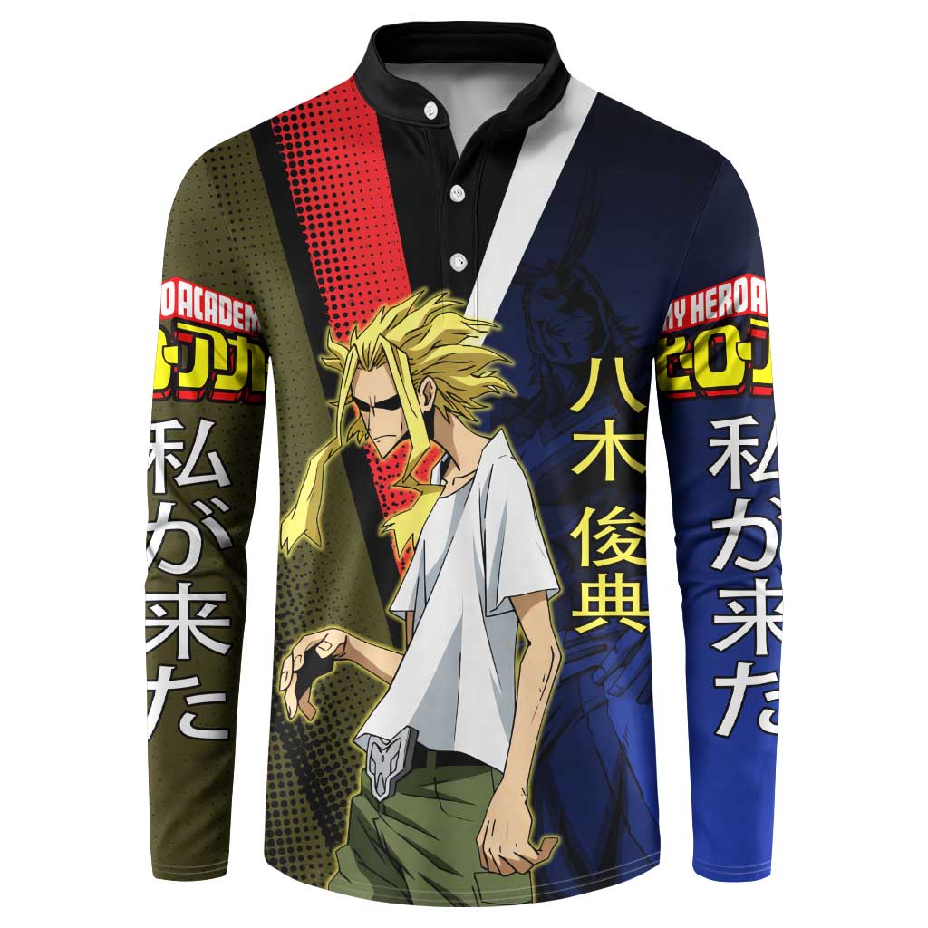 All Might Dual Form Button Sweatshirt Japanese Comic Book Style