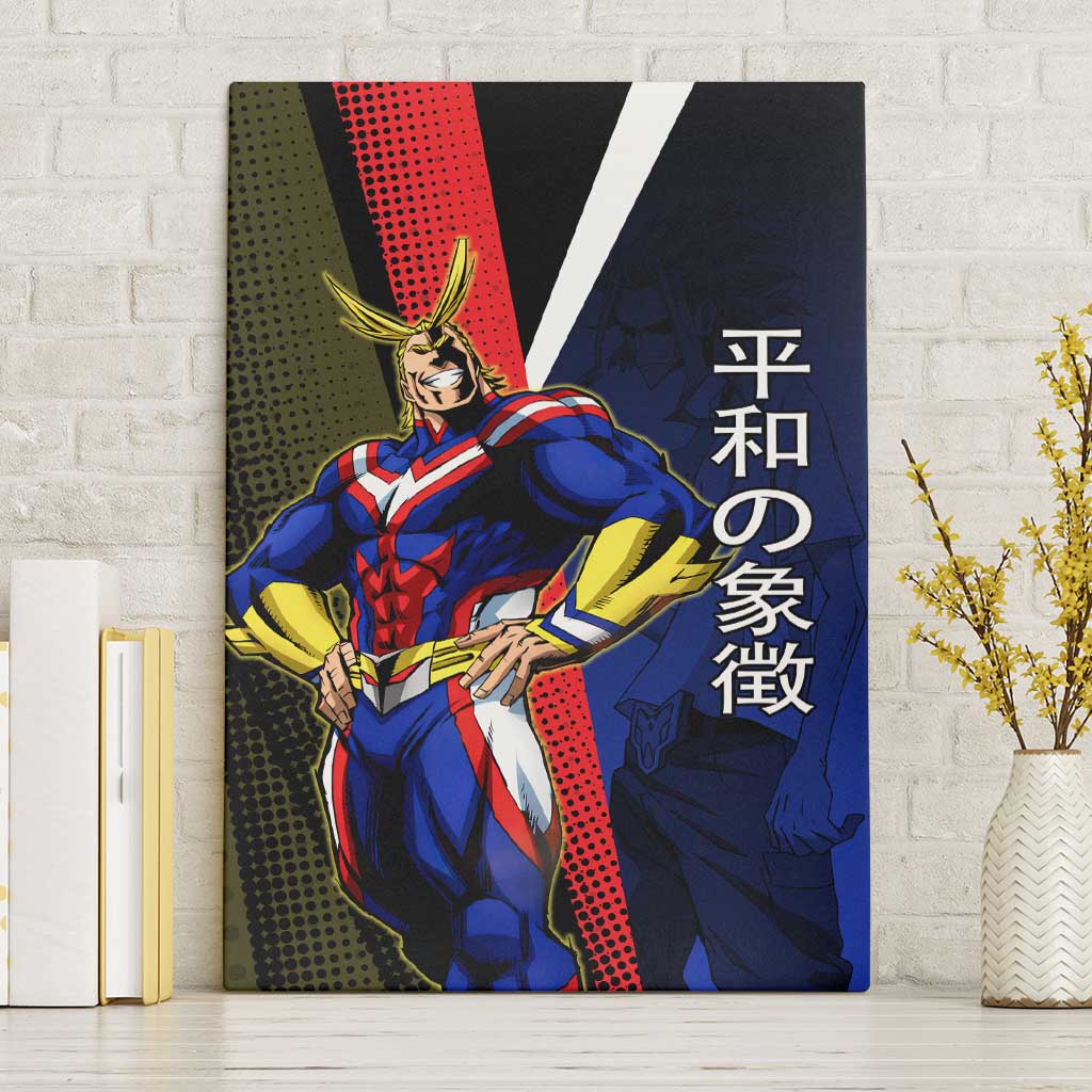 All Might Dual Form Canvas Wall Art Japanese Comic Book Style