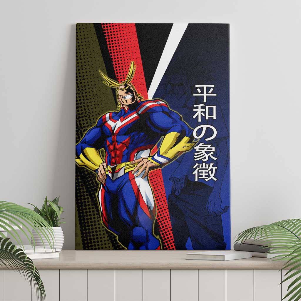All Might Dual Form Canvas Wall Art Japanese Comic Book Style