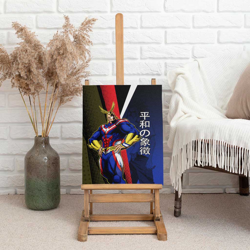 All Might Dual Form Canvas Wall Art Japanese Comic Book Style