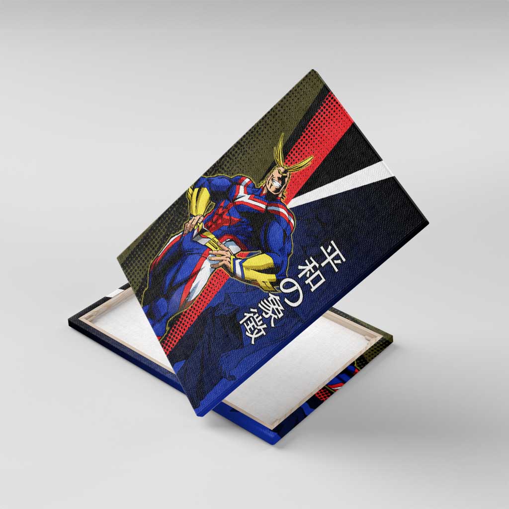 All Might Dual Form Canvas Wall Art Japanese Comic Book Style