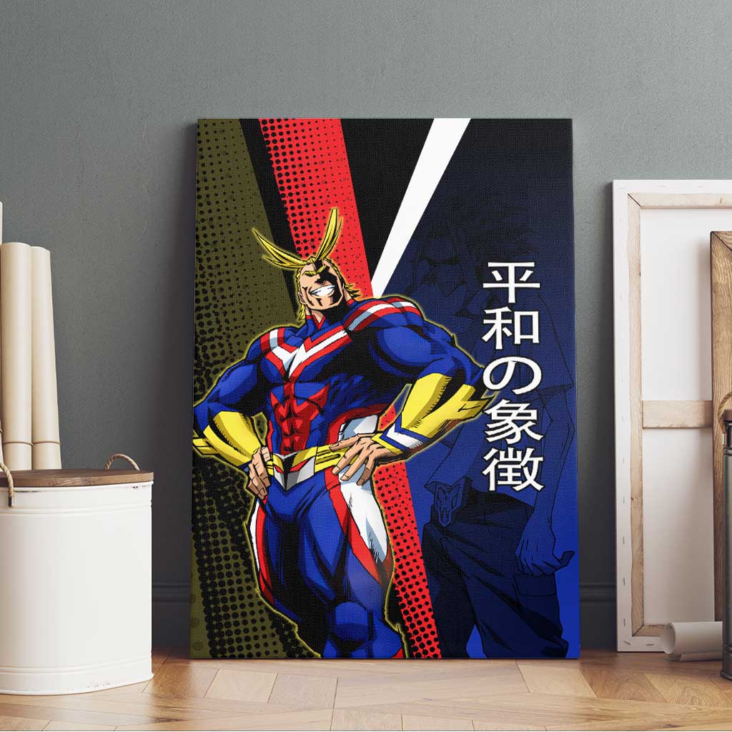 All Might Dual Form Canvas Wall Art Japanese Comic Book Style