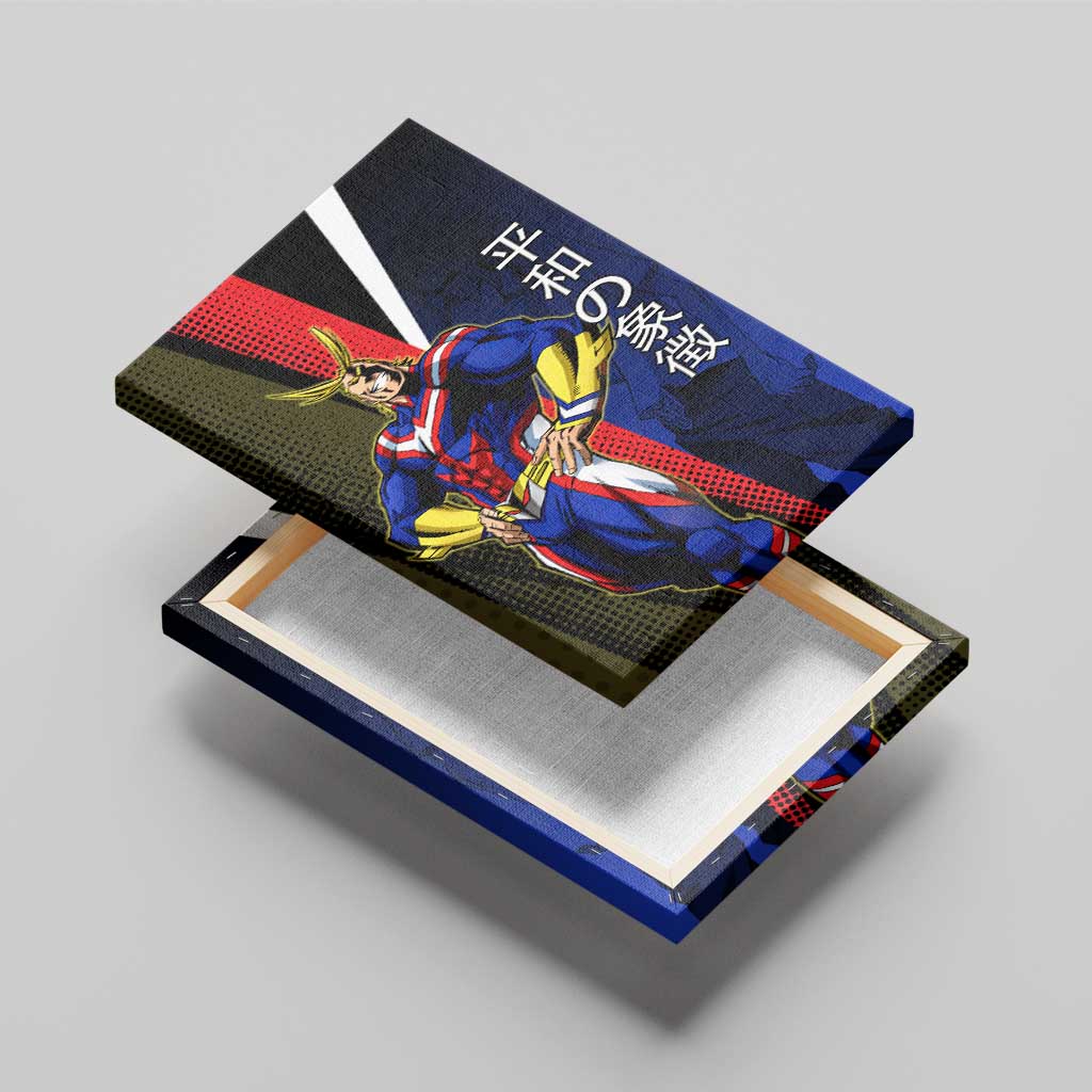 All Might Dual Form Canvas Wall Art Japanese Comic Book Style