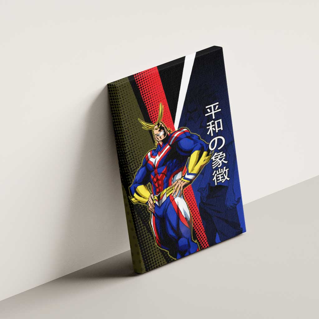 All Might Dual Form Canvas Wall Art Japanese Comic Book Style