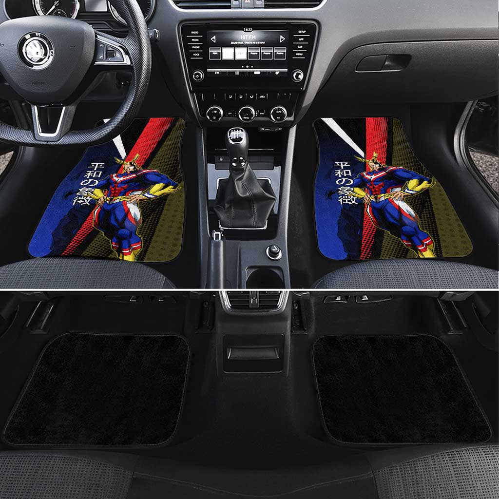 All Might Dual Form Car Mats Japanese Comic Book Style