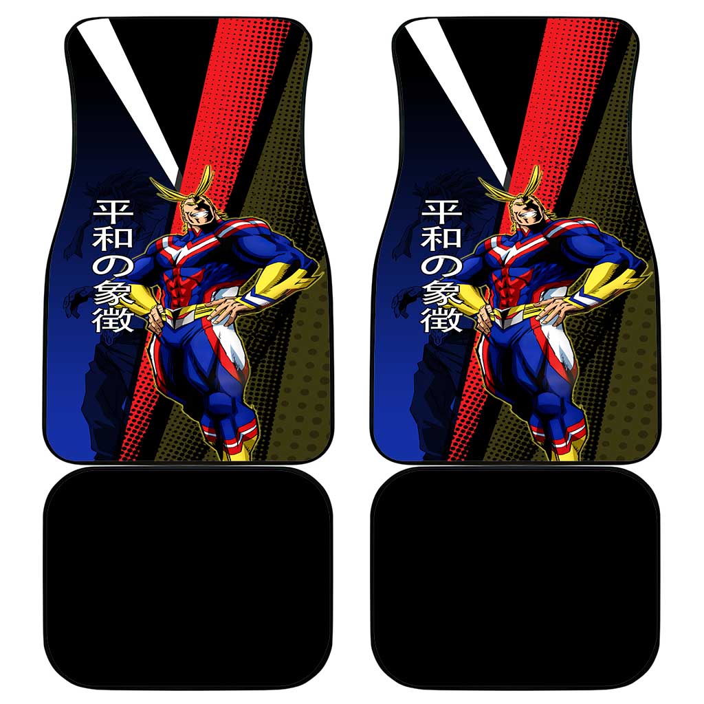 All Might Dual Form Car Mats Japanese Comic Book Style