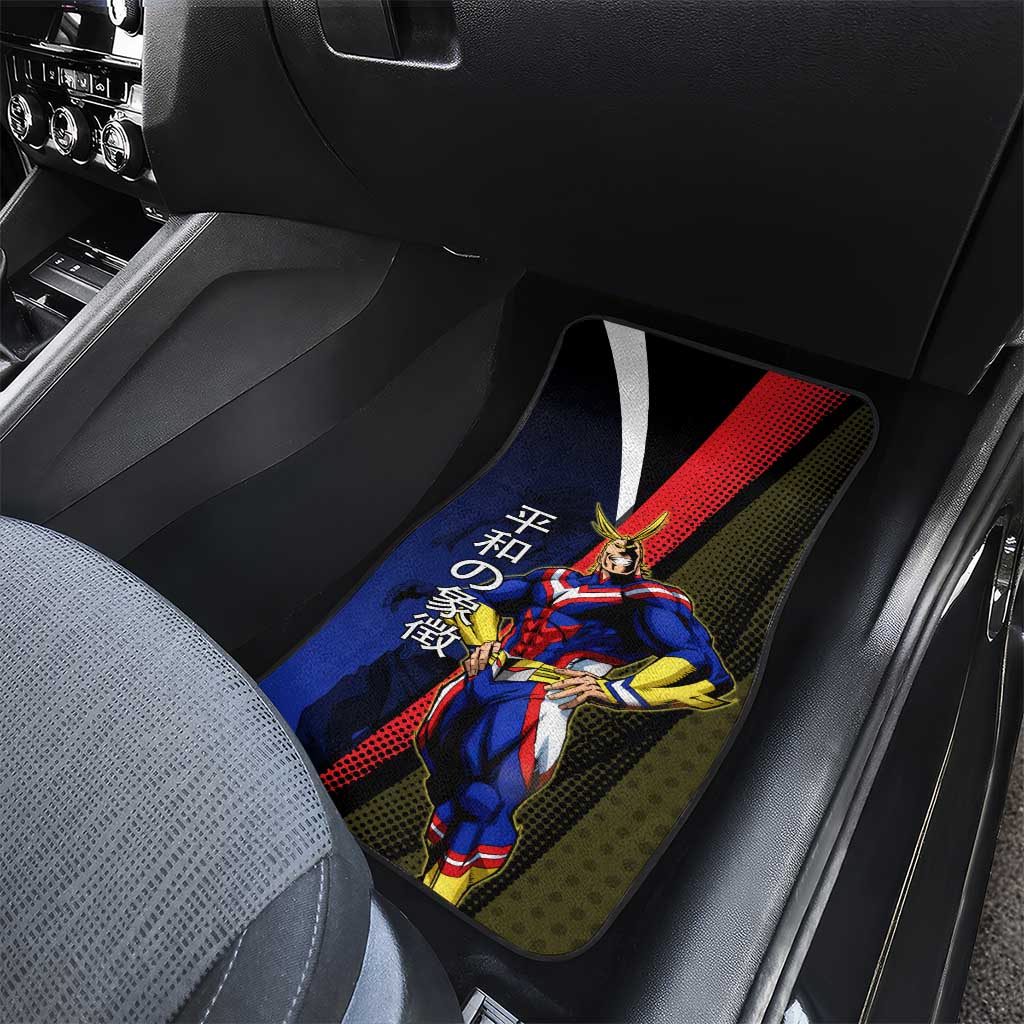 All Might Dual Form Car Mats Japanese Comic Book Style