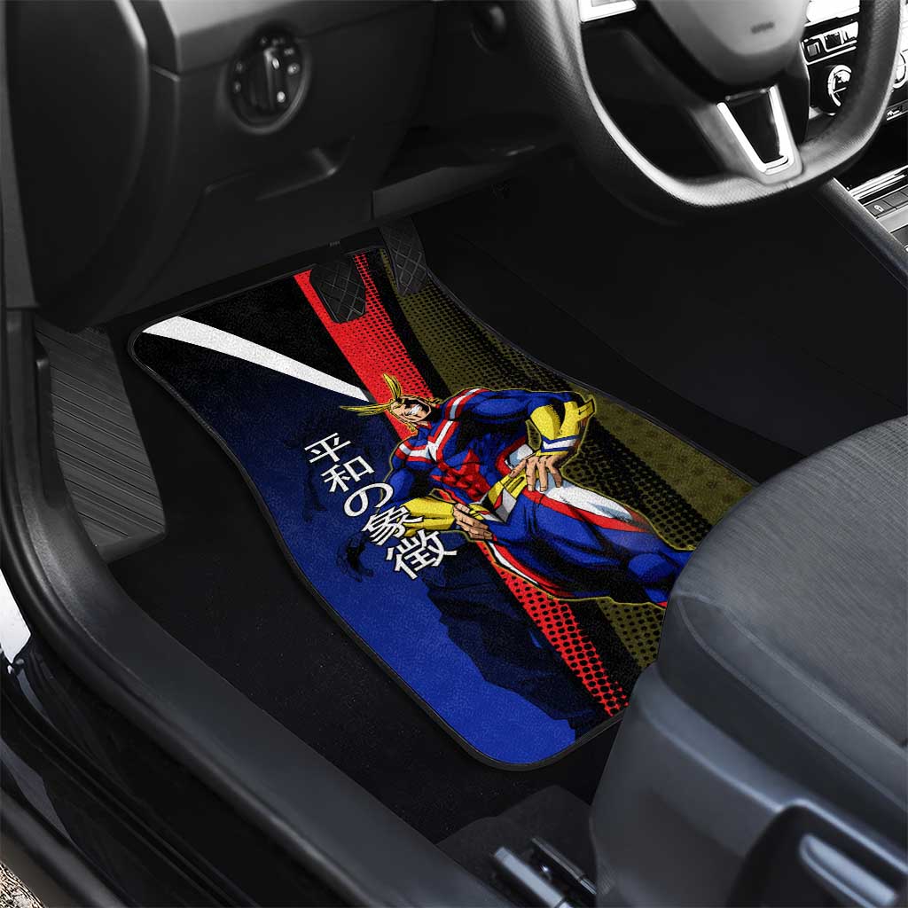 All Might Dual Form Car Mats Japanese Comic Book Style