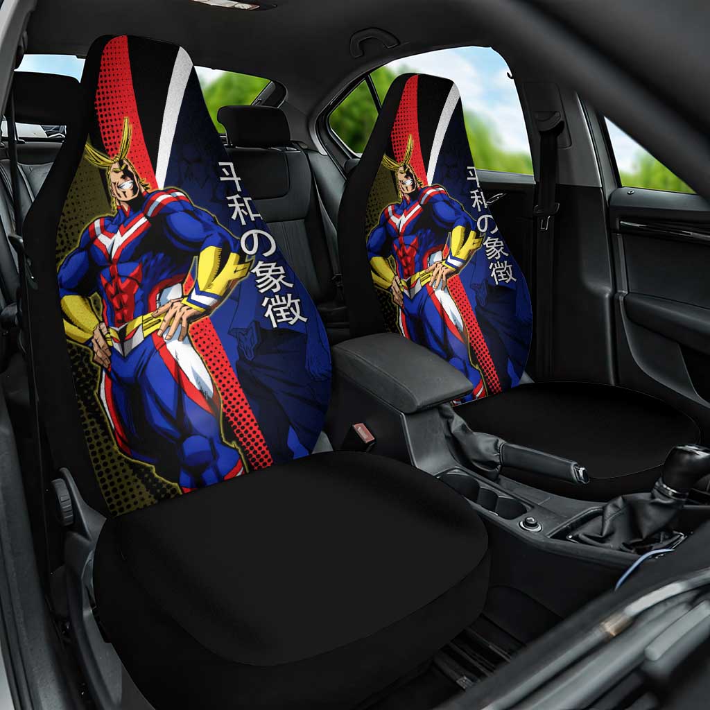 All Might Dual Form Car Seat Cover Japanese Comic Book Style