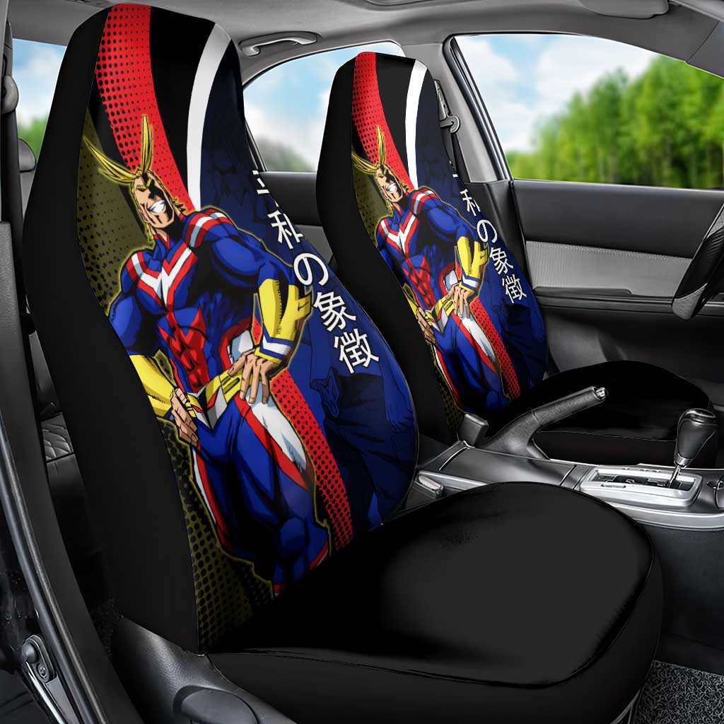 All Might Dual Form Car Seat Cover Japanese Comic Book Style