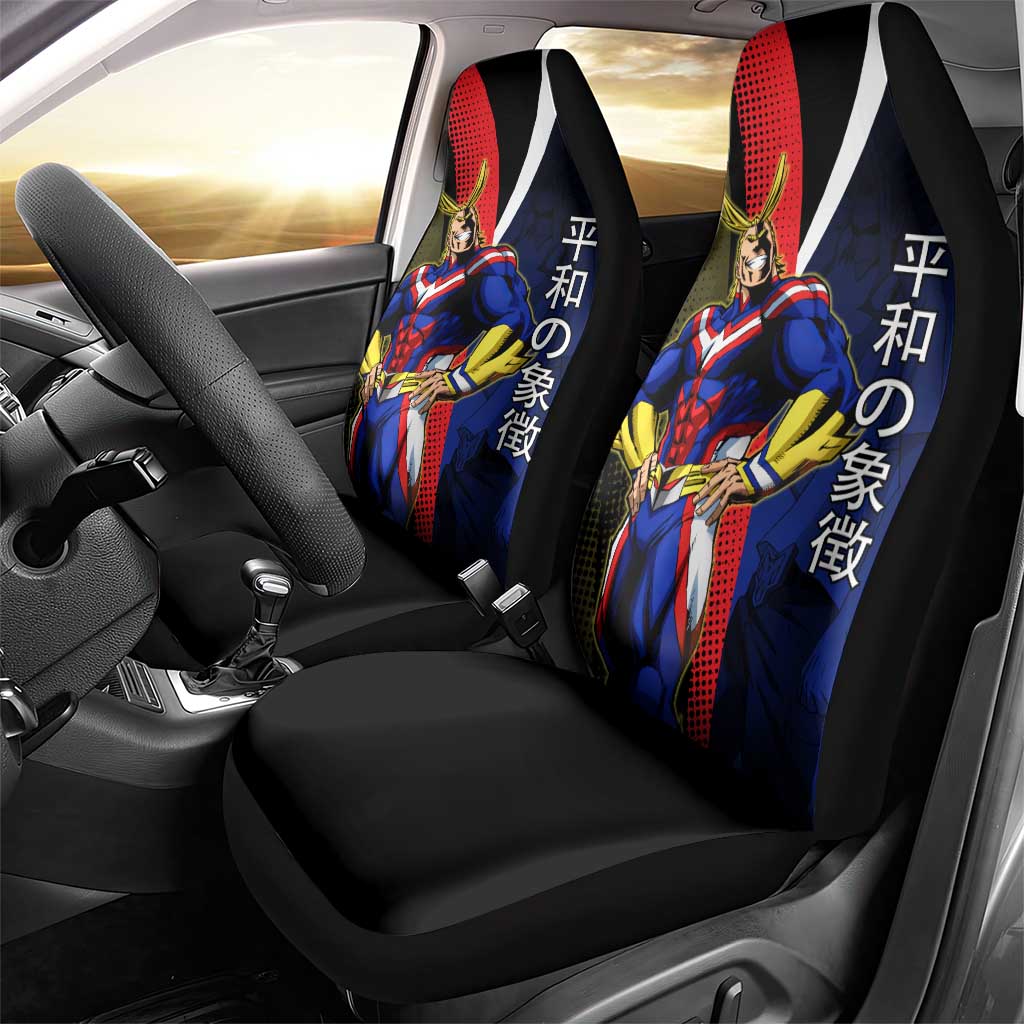 All Might Dual Form Car Seat Cover Japanese Comic Book Style