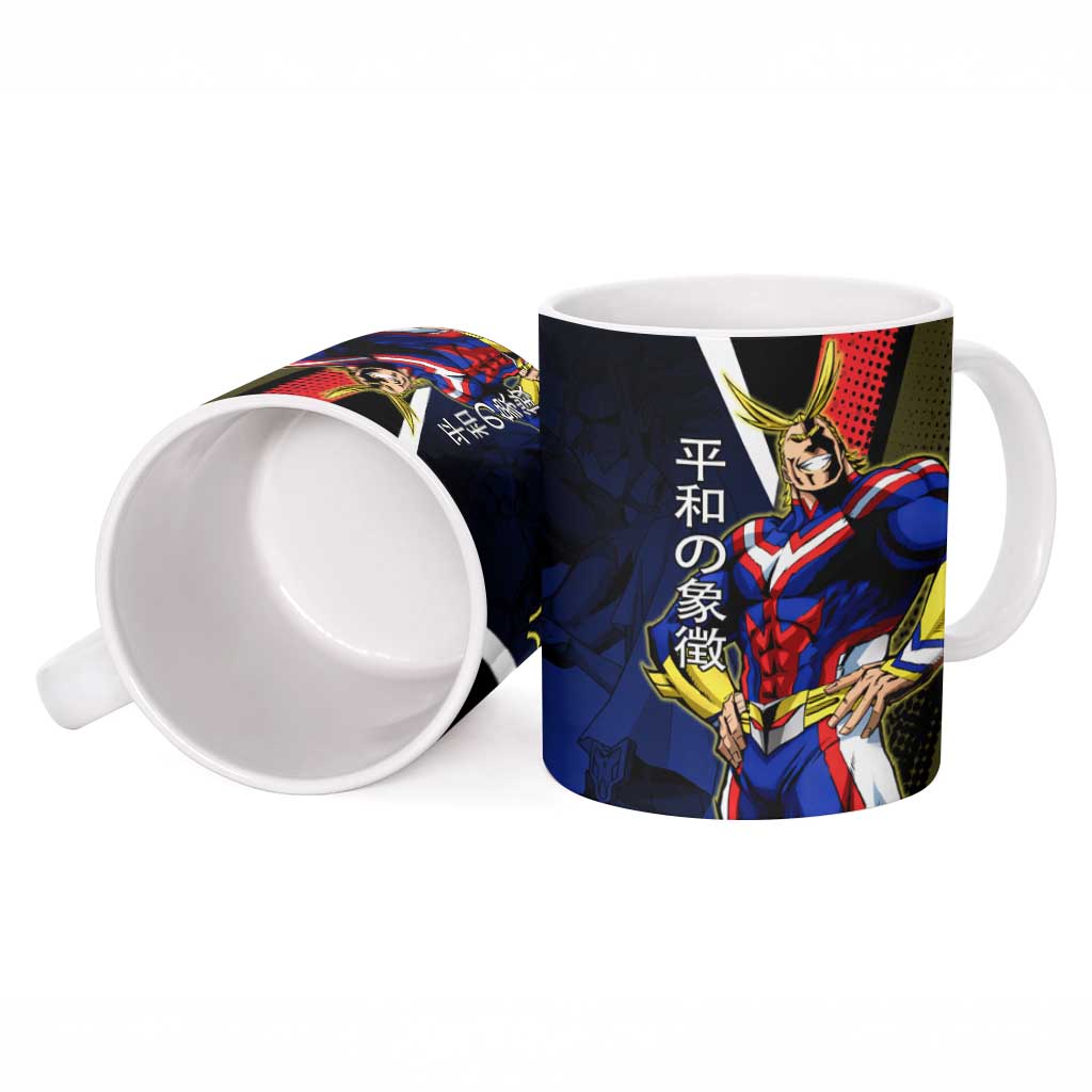 All Might Dual Form Ceramic Mug Japanese Comic Book Style